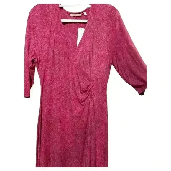 NWT Soft Surroundings Hyannis PXL Paisley Maxi Tapestry Dress 3/4 Sleeve V-Neck - Picture 2 of 11